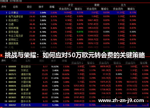 挑战与荣耀：如何应对50万欧元转会费的关键策略